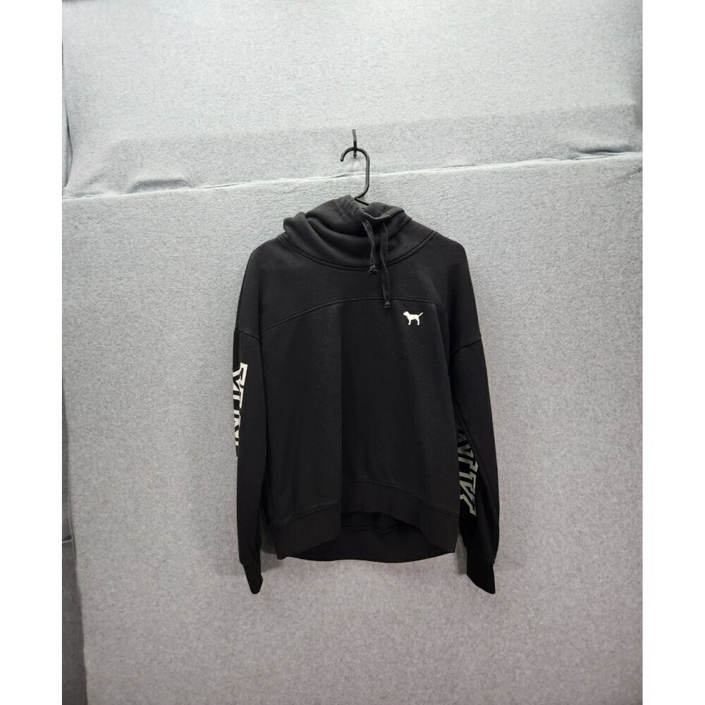 Victorias Secret PINK‎ Black Sweatshirt XS Polyester & Cotton